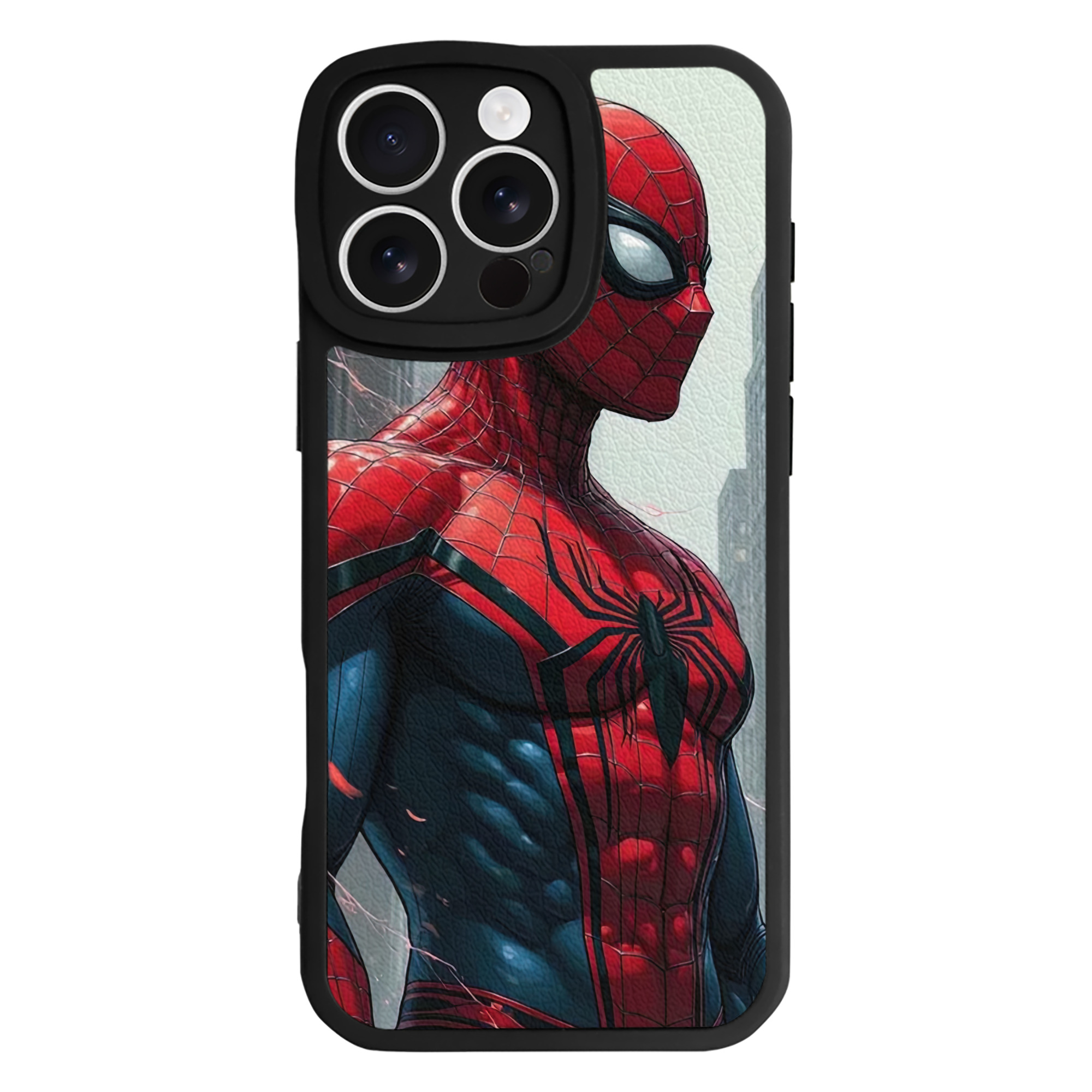 Spider Man スパイダーマン 【iPhone 16シリーズ対応】シリコンスマホケース（レザー調） 材質：シリコン
